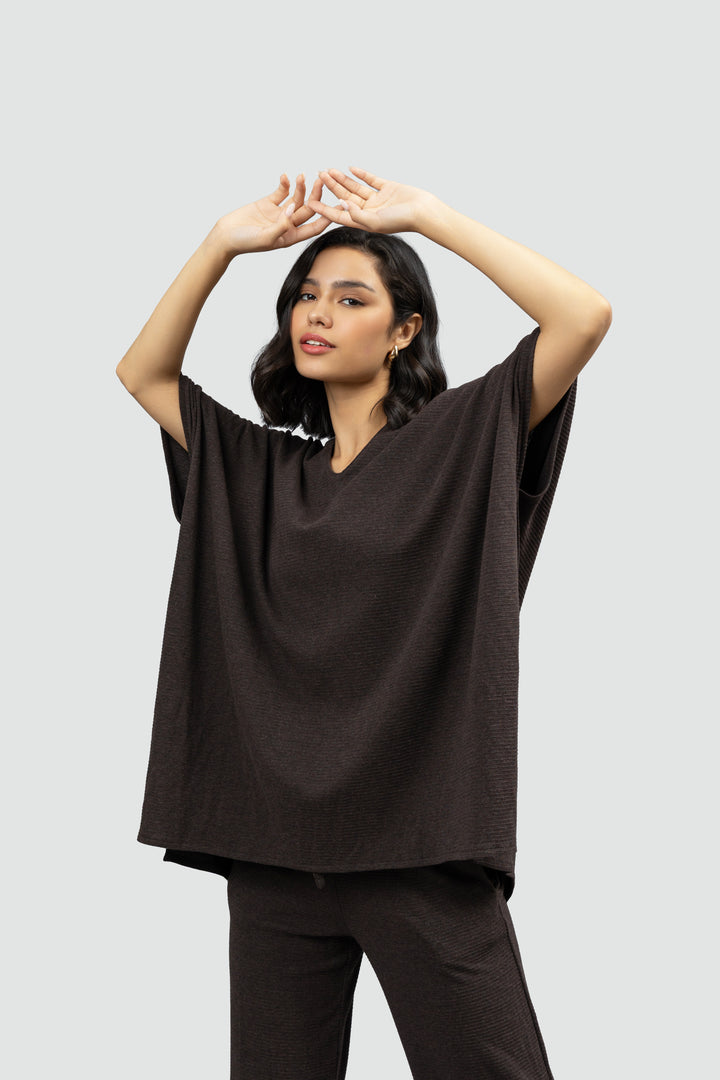 Relaxed Mocha Kaftan Hoodie