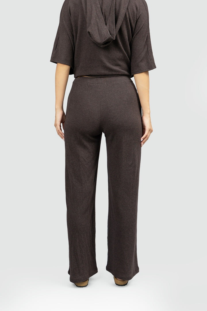 Relaxed Mocha Wide Leg Lounge Pants