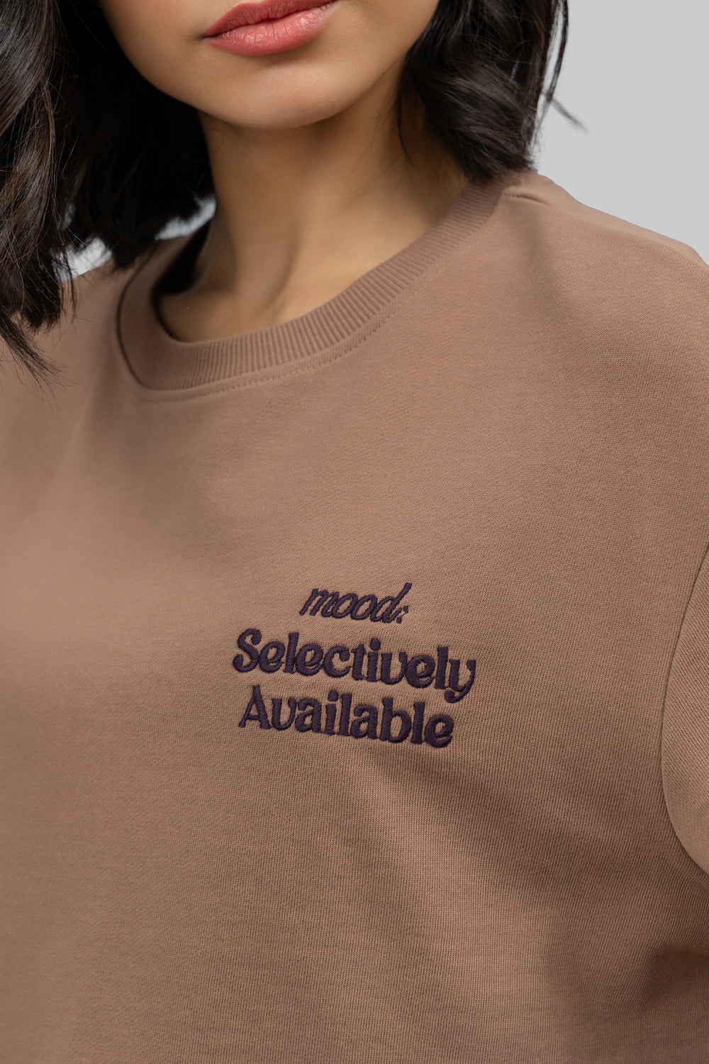 'Selectively Available' Cotton Terry Mocha T-Shirt