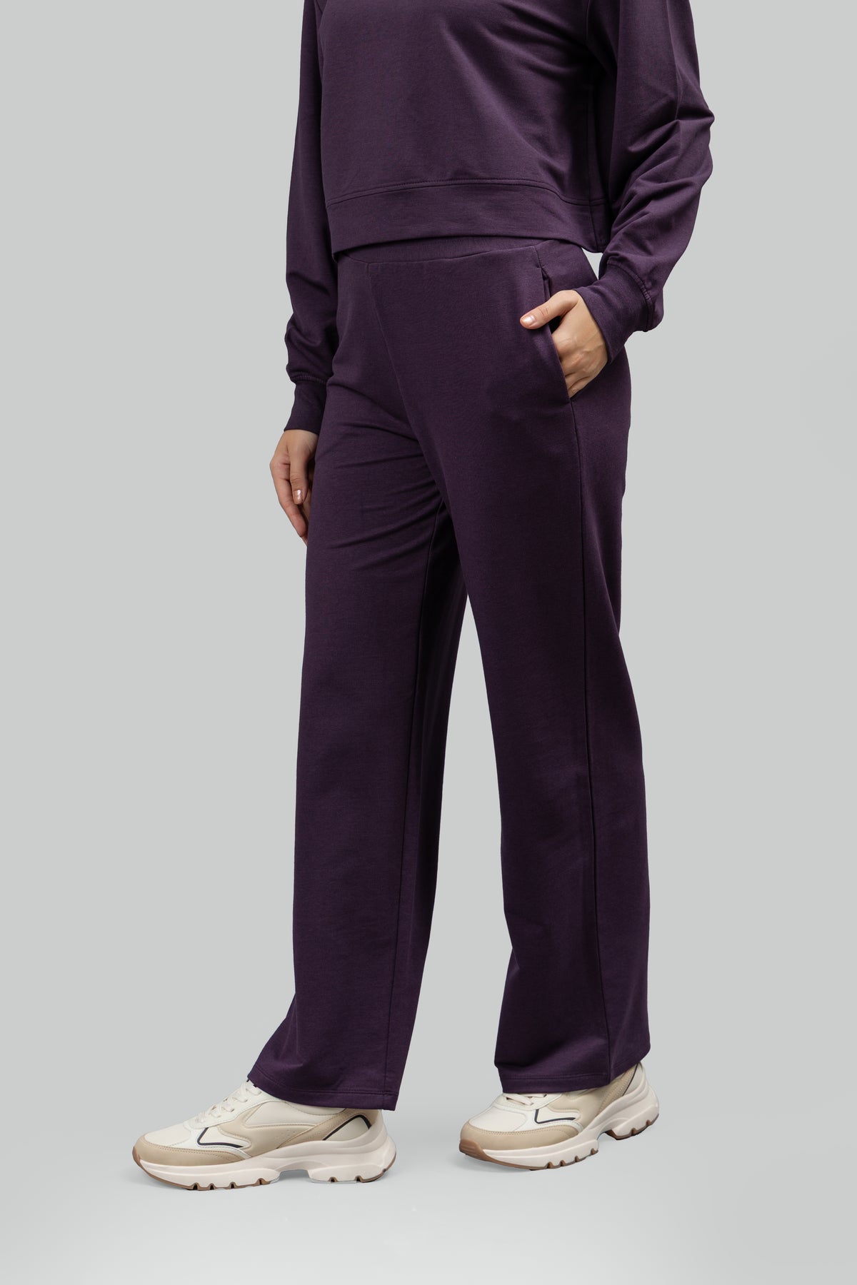Bordeaux Bamboo Terry All Day Flared Pants