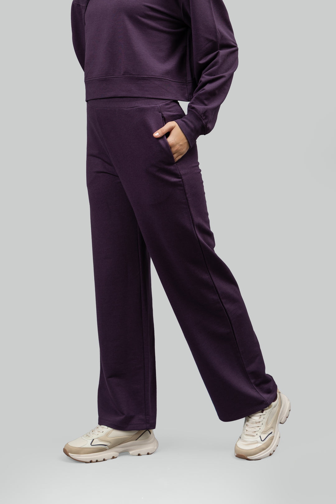 Bordeaux Terry Wide Leg Lounge Pants