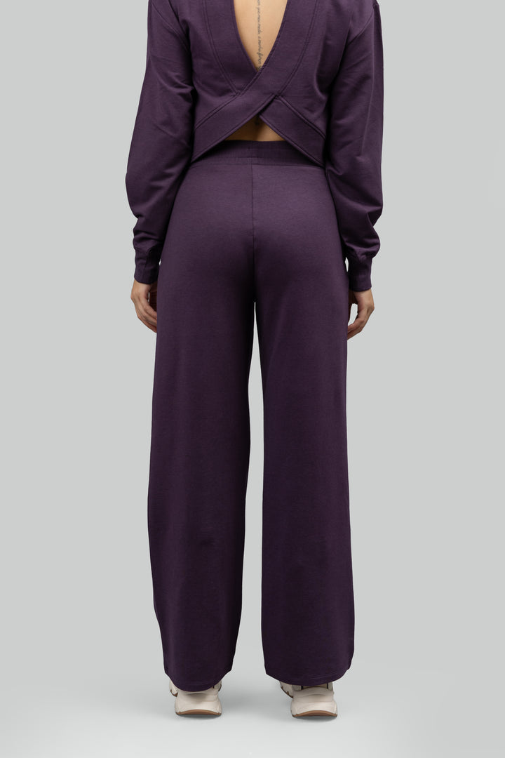 Bordeaux Terry Wide Leg Lounge Pants