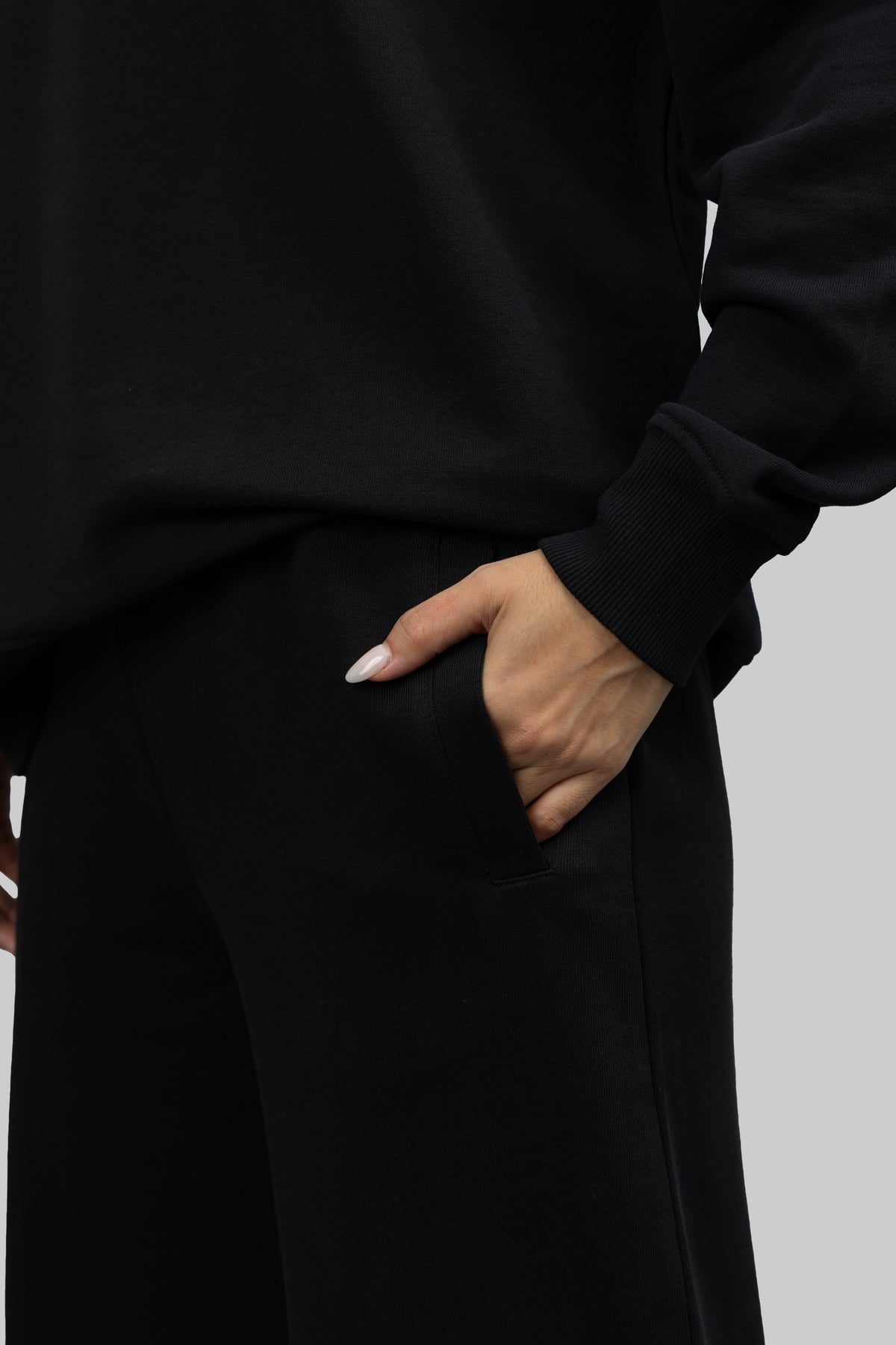 Black All Day Bamboo Terry Flared Pants