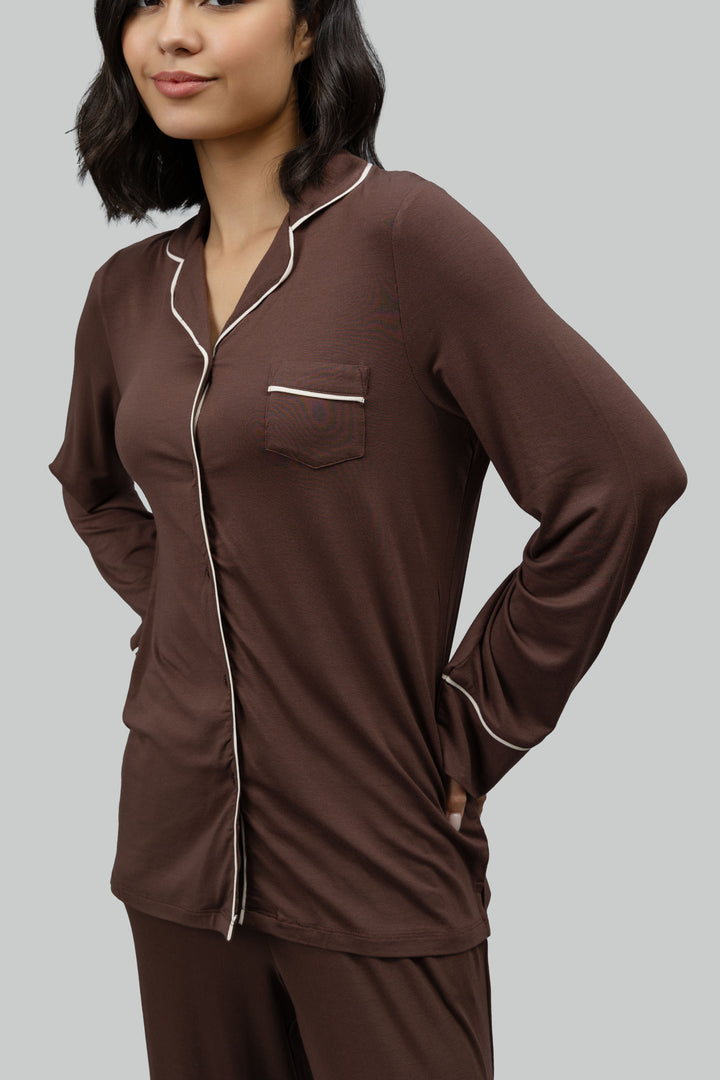 Luxe Dark Cocoa Modal Sleep Top