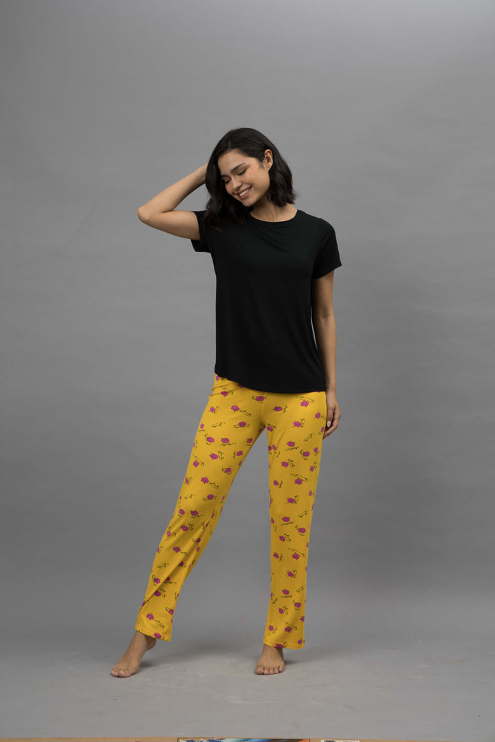 Fuffy Kitty Solid Pajama Set