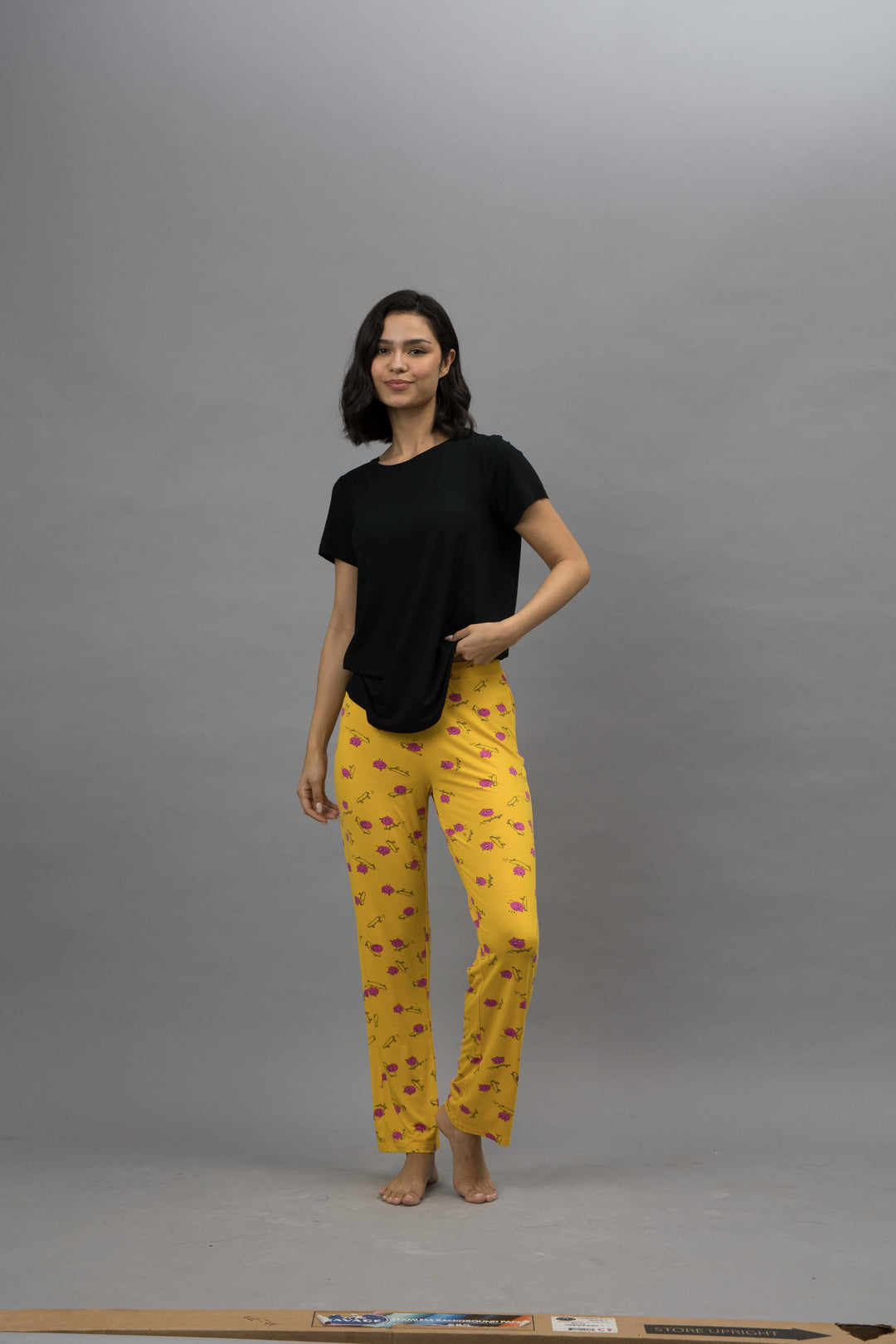 Fuffy Kitty Solid Pajama Set