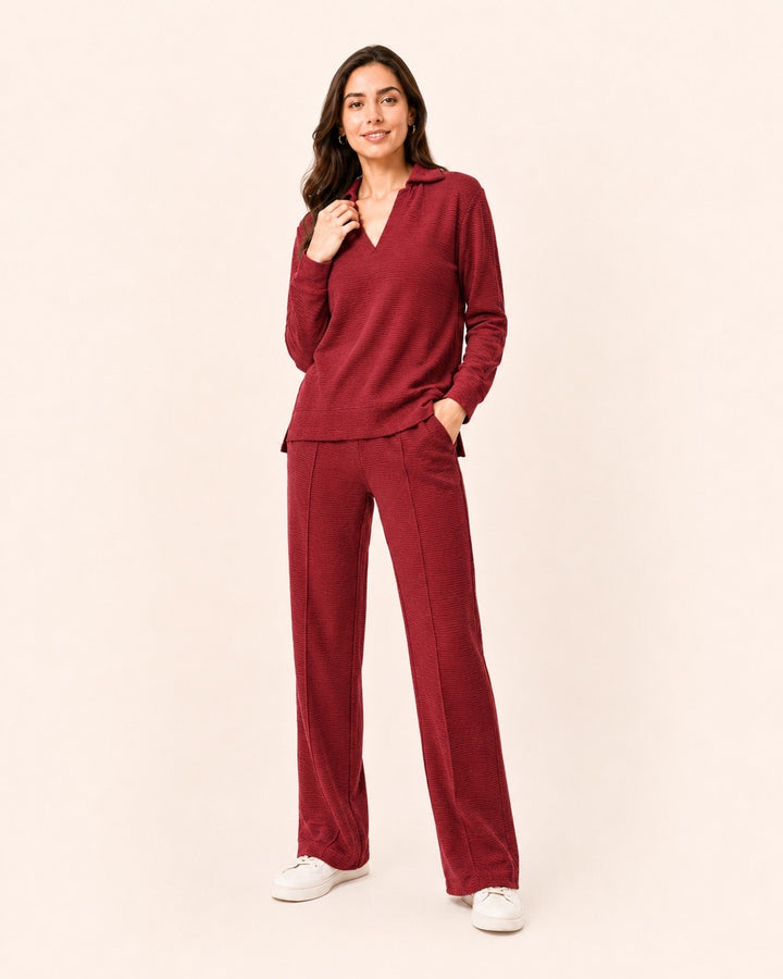 Rust Ottoman High-Rise Flared Pant