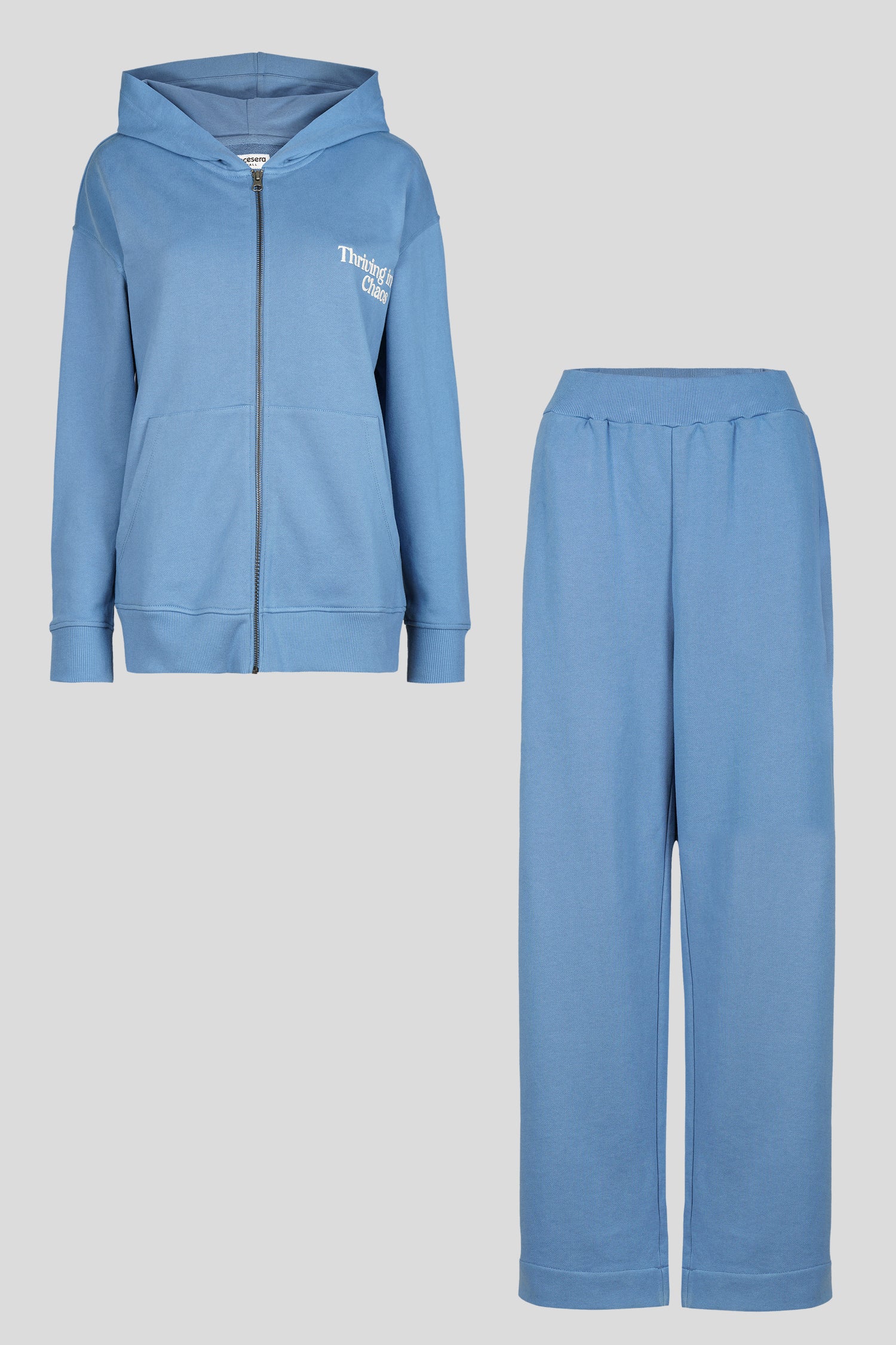 Thriving In Chaos Zip-Up Hoodie Set – Cotton Terry – NeceSera