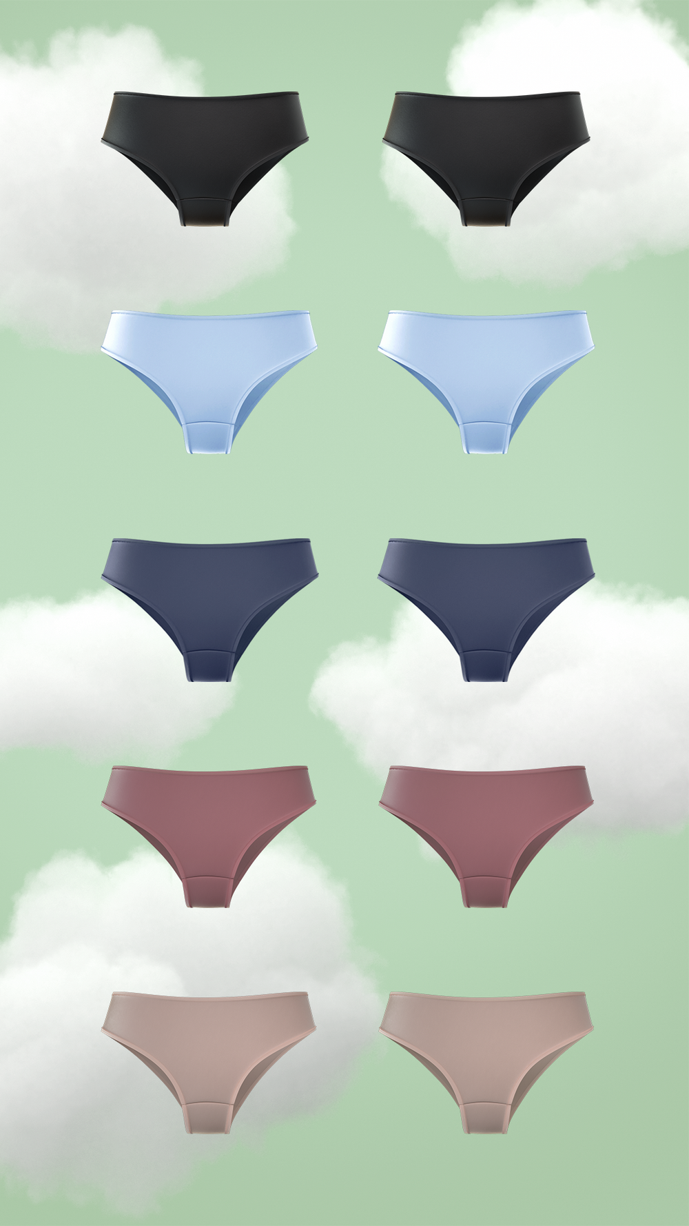 10-Pack Supima® Modal Hipster Nessies-Never Run Out Set