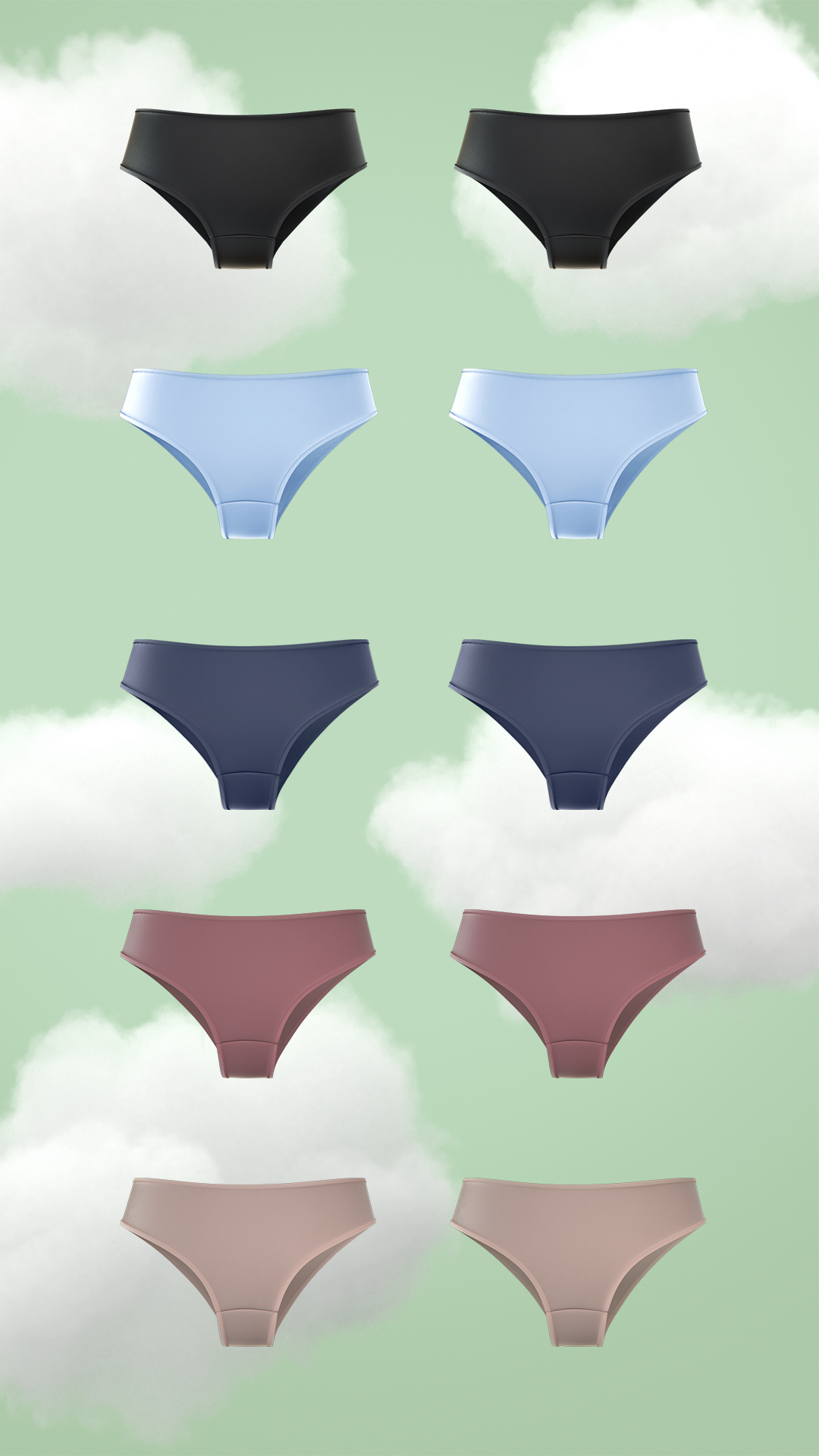 10-Pack Supima® Modal Hipster Nessies-Never Run Out Set