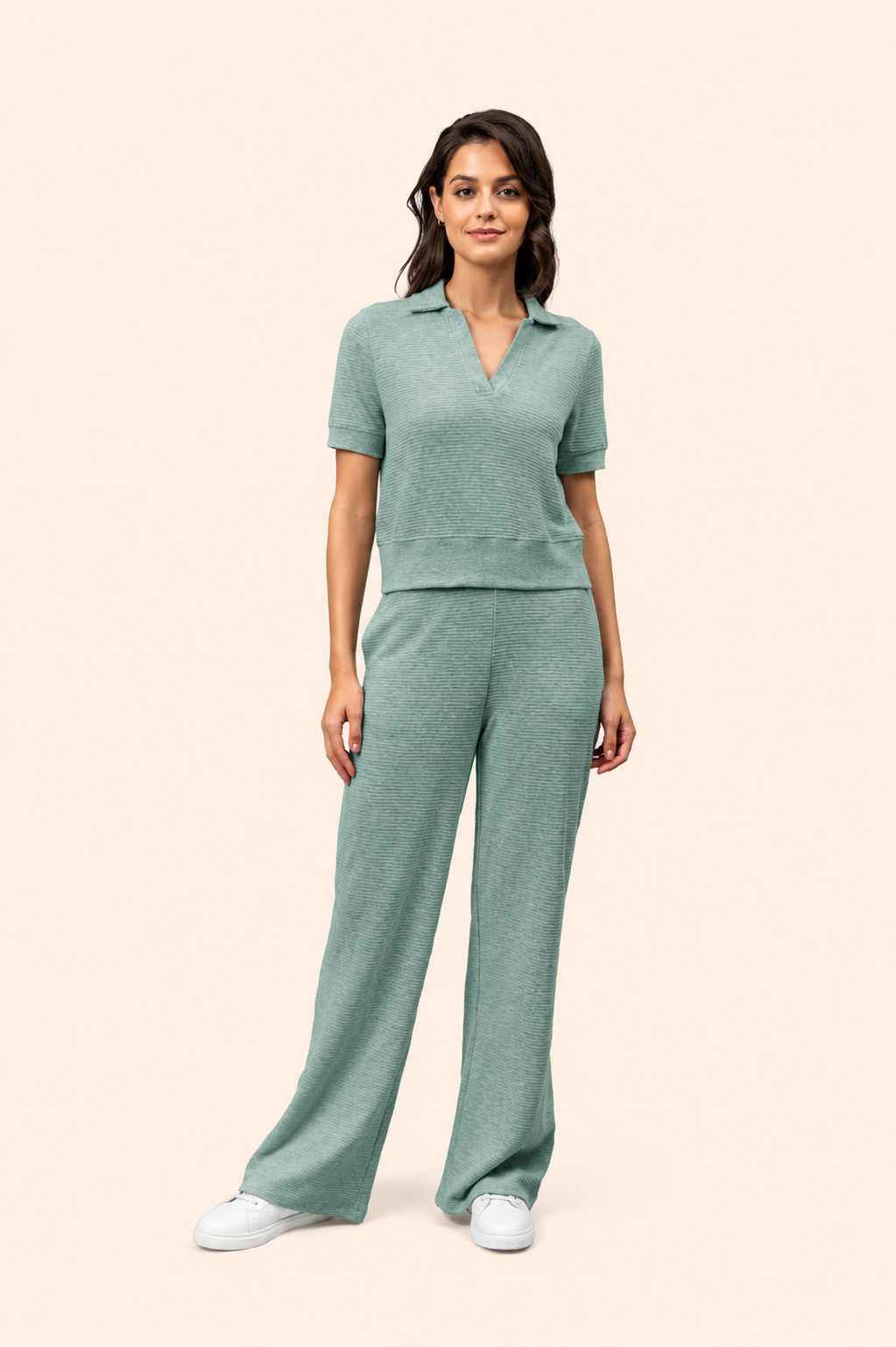 Calming Green Ottoman Cropped Polo