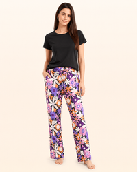 Floral Black Pj Set