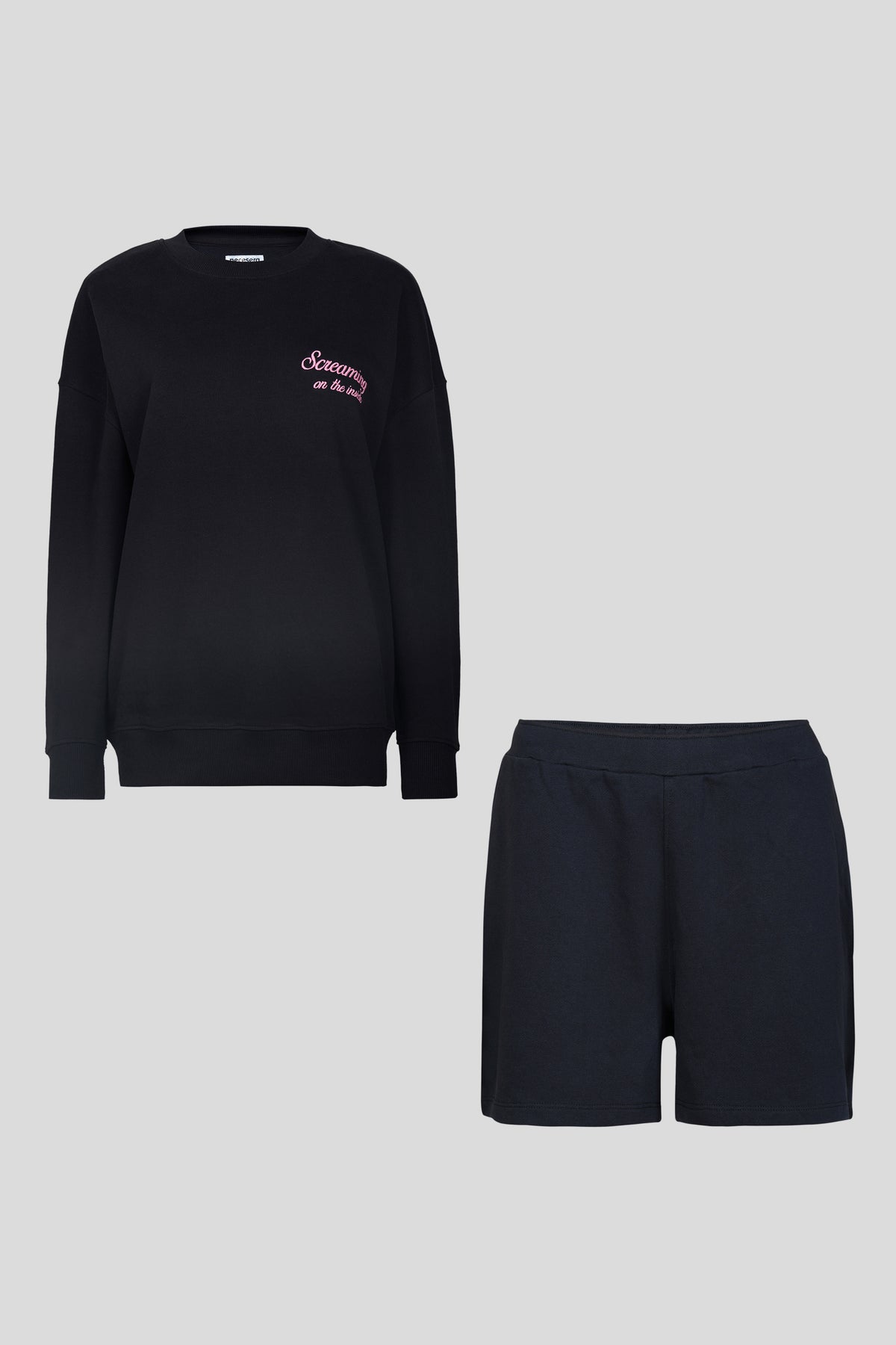 Screaming On The Inside' Terry Shorts Lounge Set