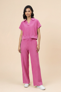Pop Pink Reverse Terry Travel Set