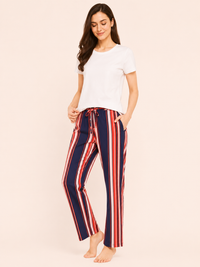 Classic Stripe Pajama Set With White tee