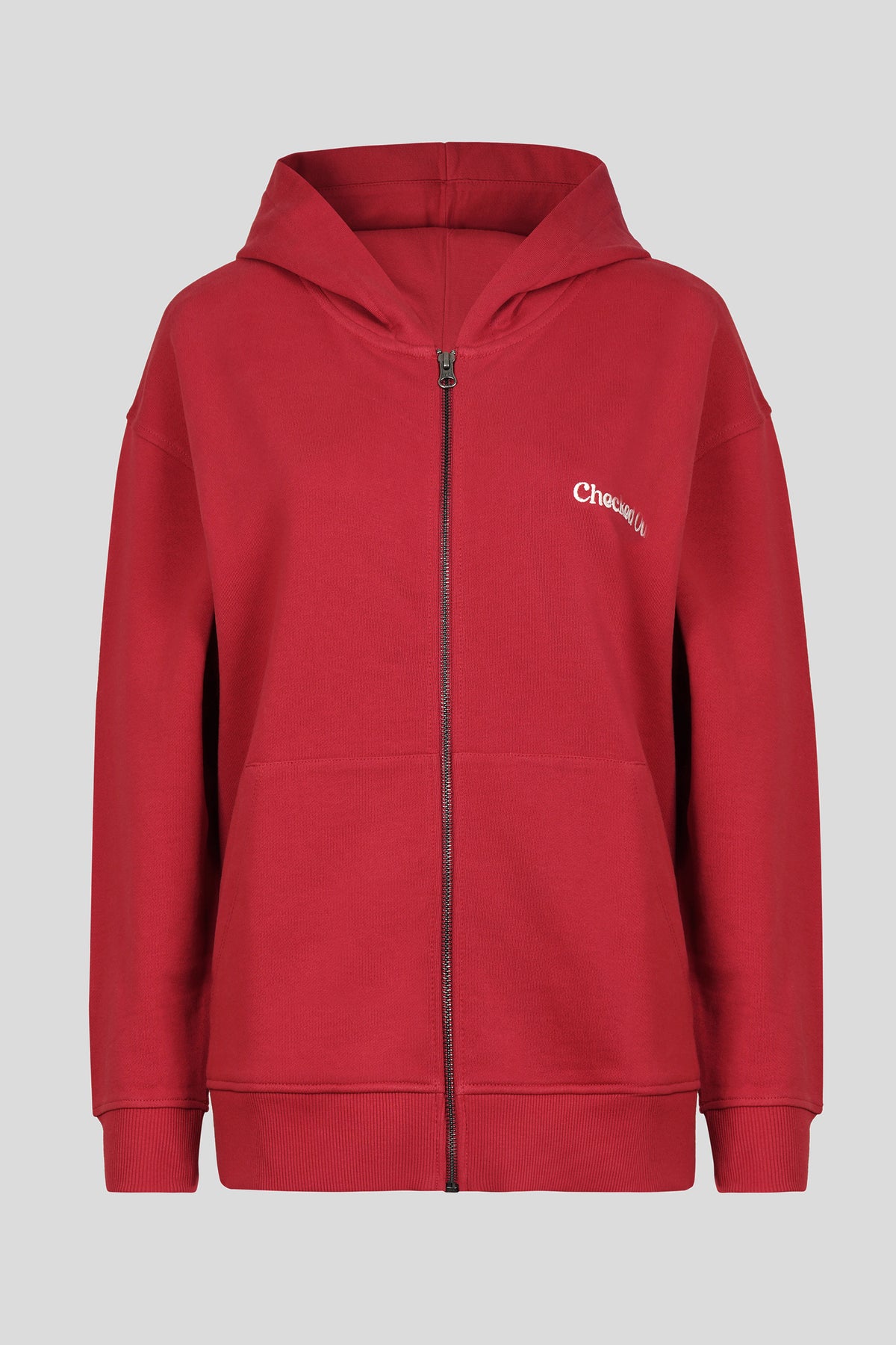Checked Out' Cotton Terry Zip-up Hoodie