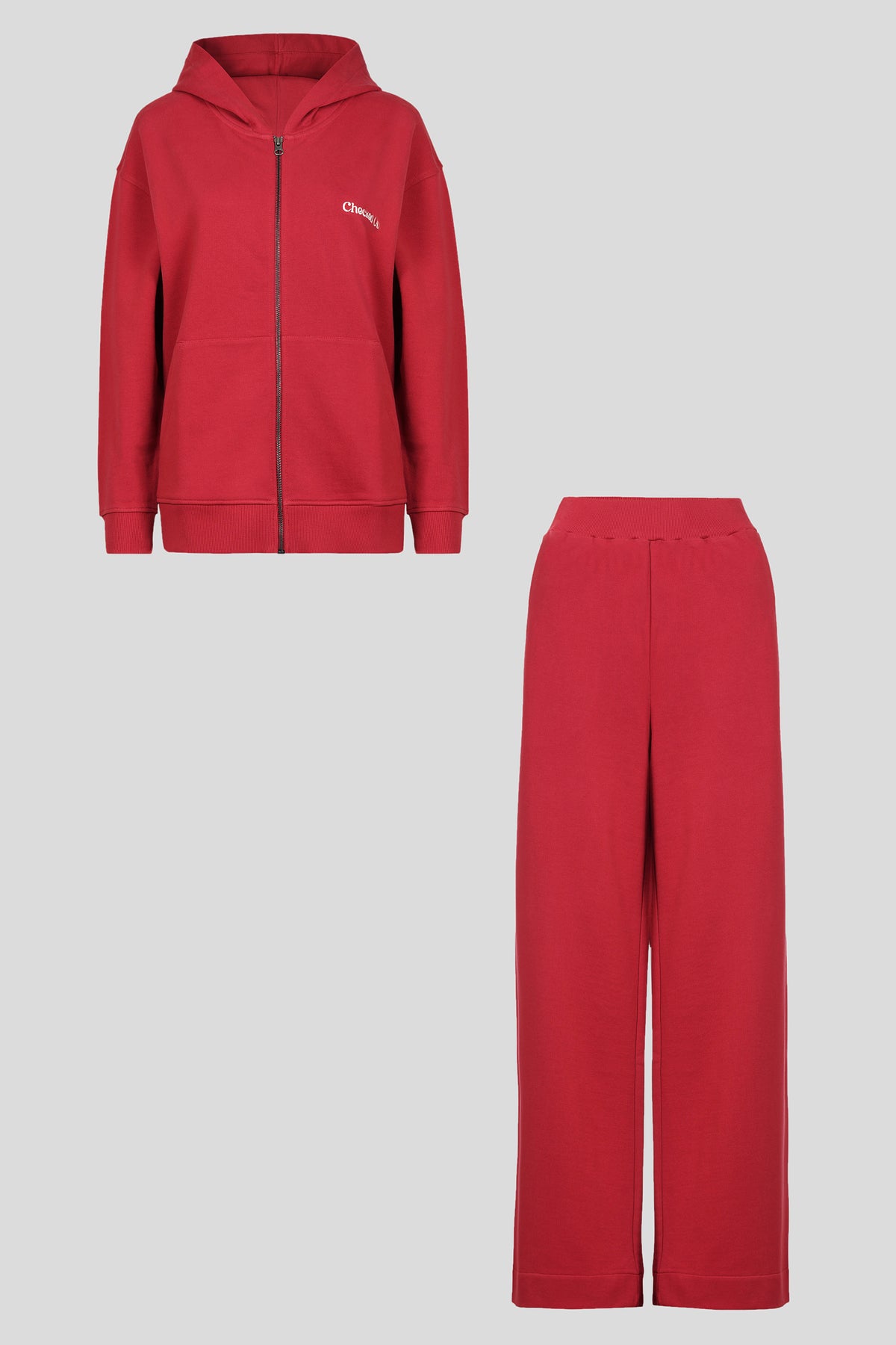 Checked Out' Cotton Terry Zip-up Hoodie