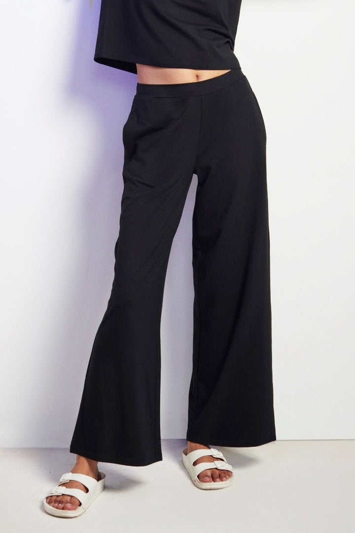 Black Supima® Flared Pants