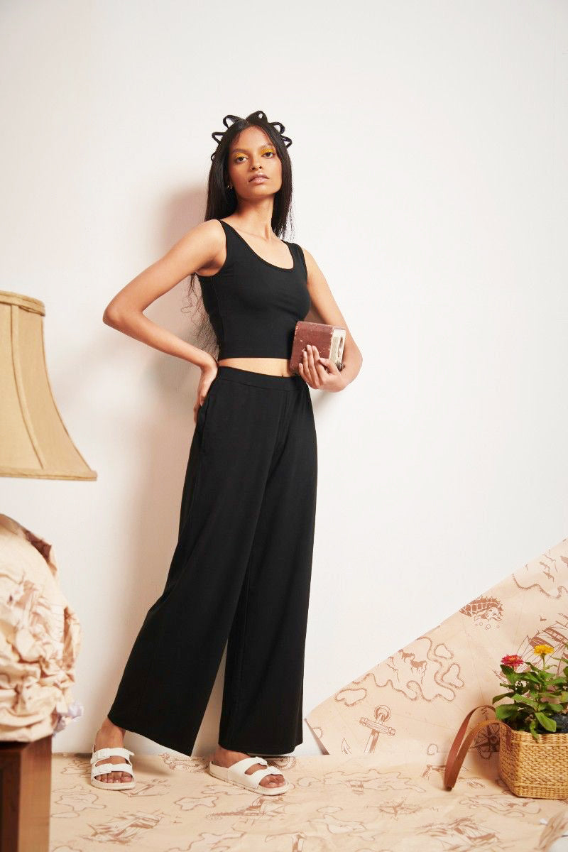 Black Supima® Flared Pants