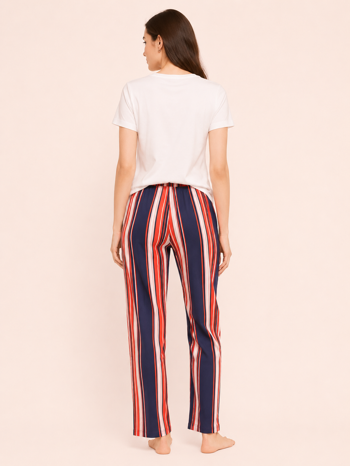 Classic Stripe Pajama Set With White tee