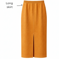 Orange acid wash reverse terry skirt