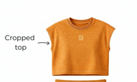 Orange acid wash reverse terry top