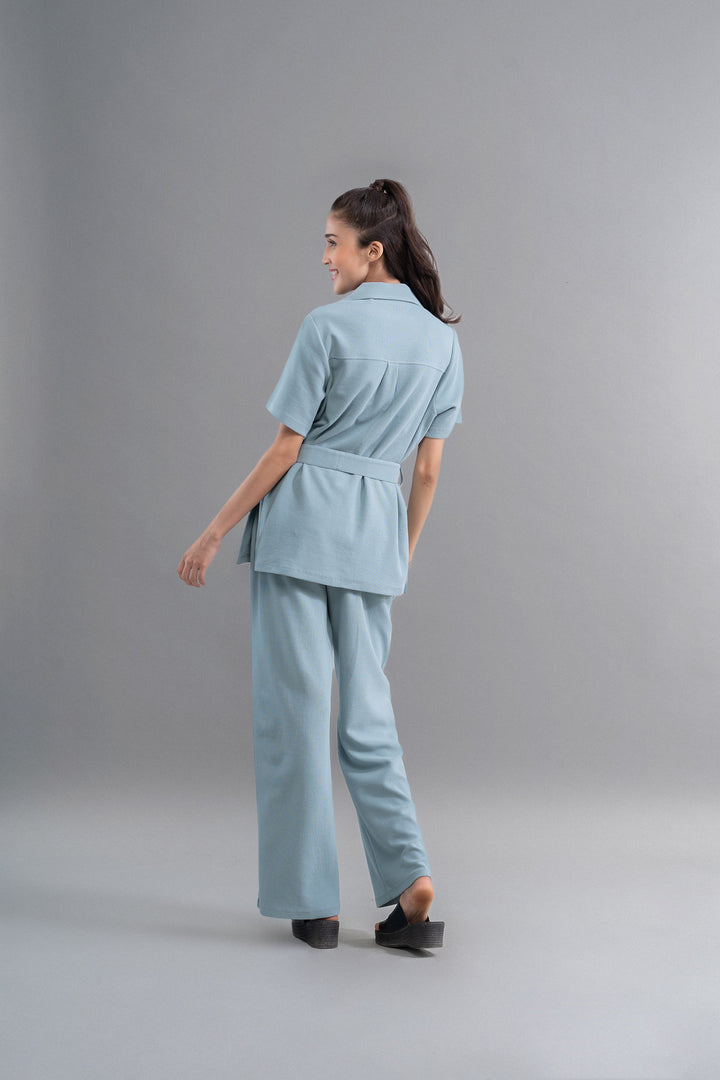 Lushknit® 2.0 Aqua Straight Multitask Pants on model, back view.
