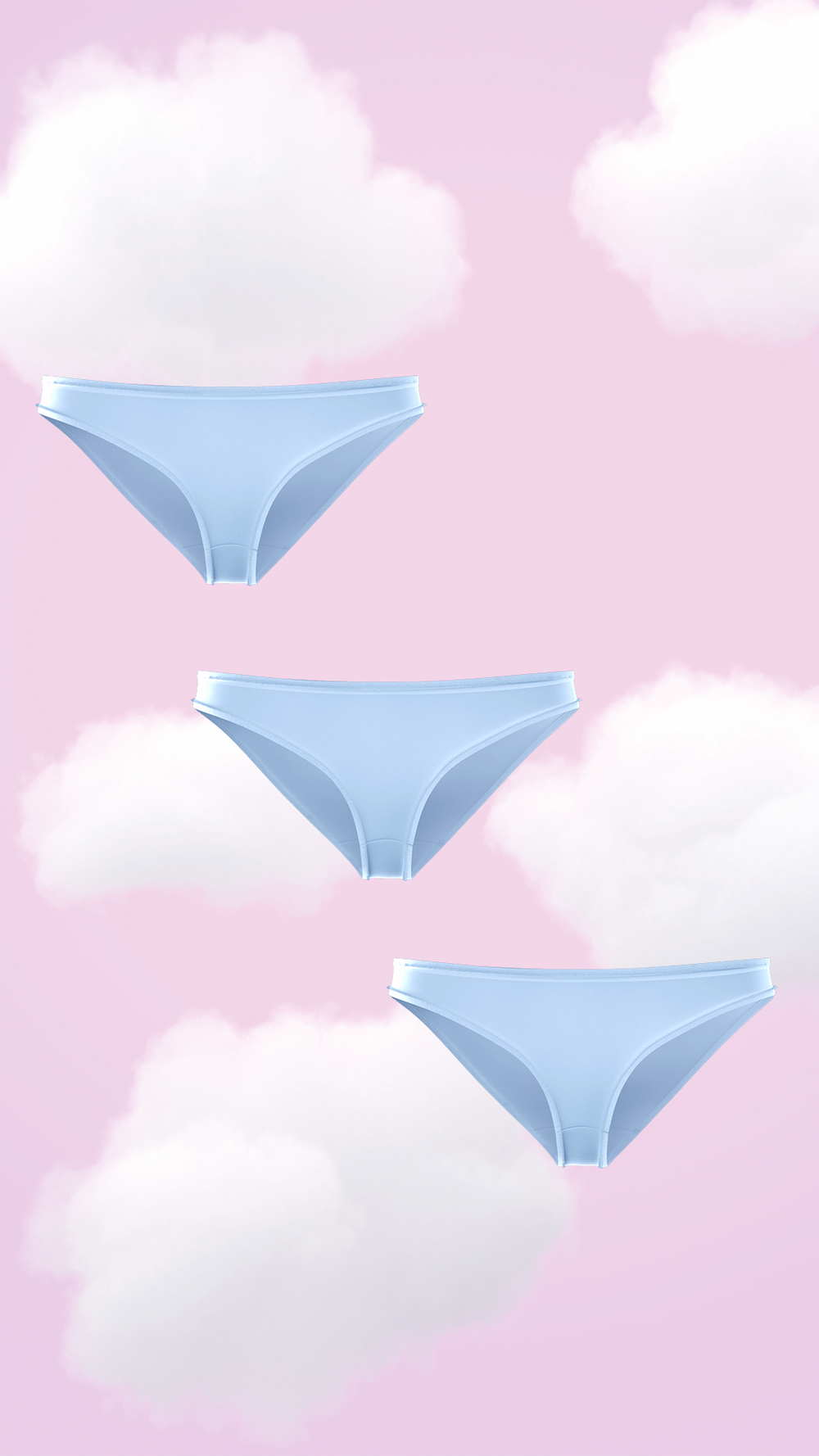 3-Pack Supima® Modal Full Coverage Bikini Nessies- Airy Blue