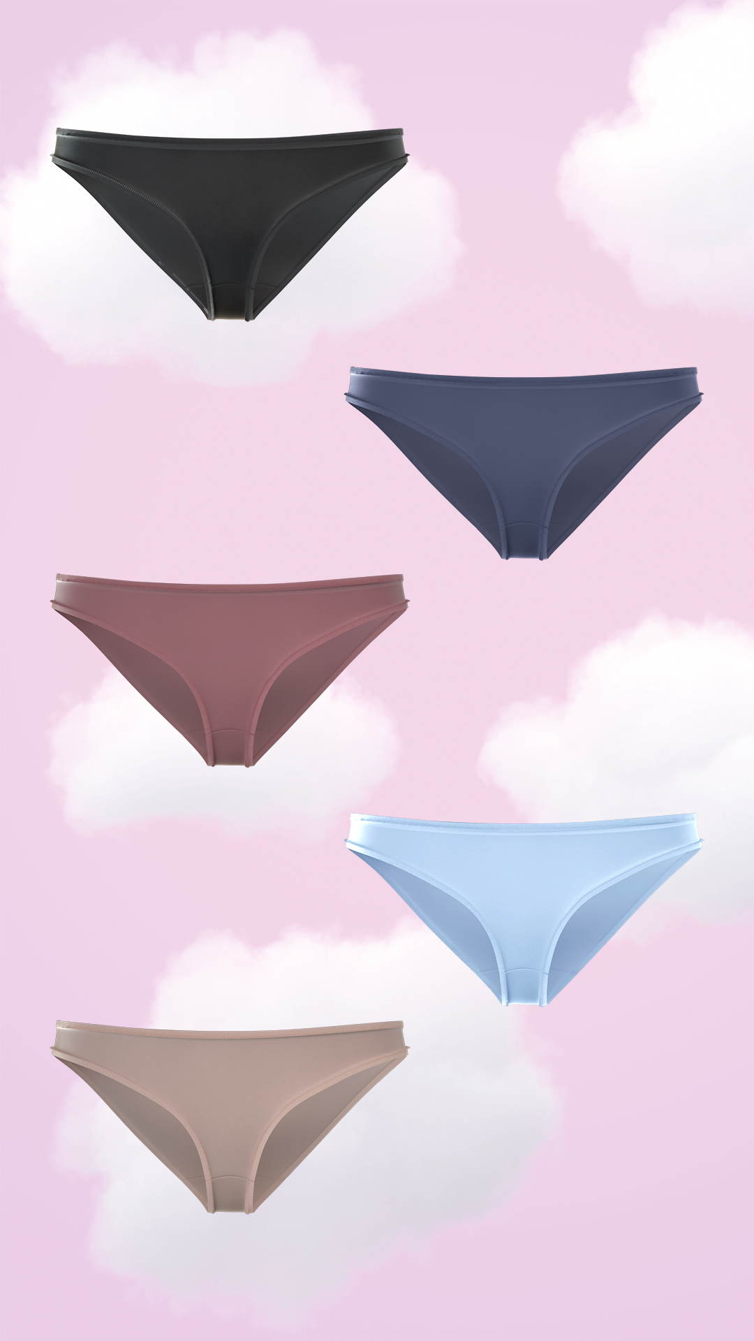 5-Pack Supima® Modal Full Coverage Bikini Nessies-Weekly Comfort Crew