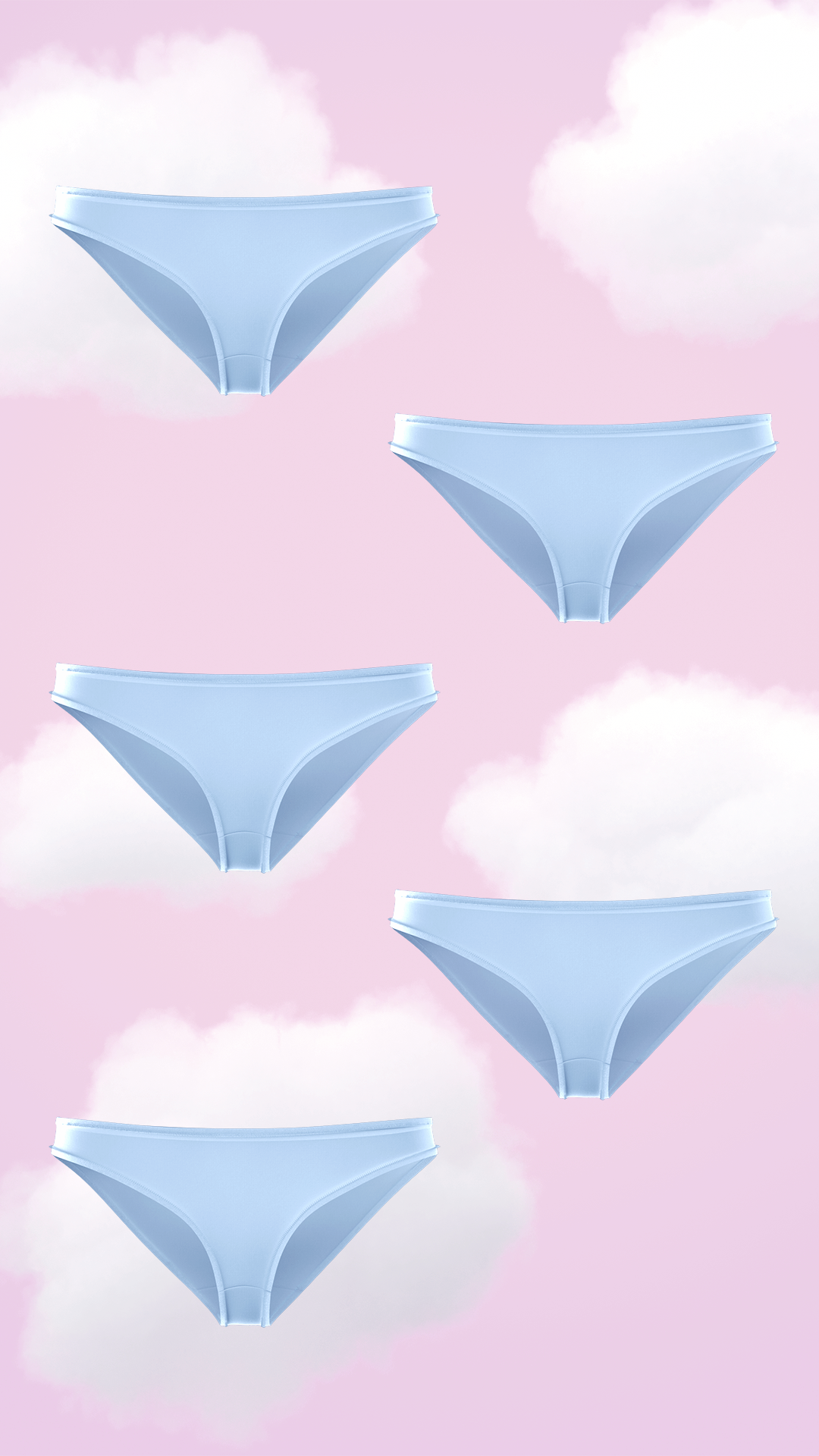 5-Pack Supima® Modal Full Coverage Bikini Nessies-Airy Blue