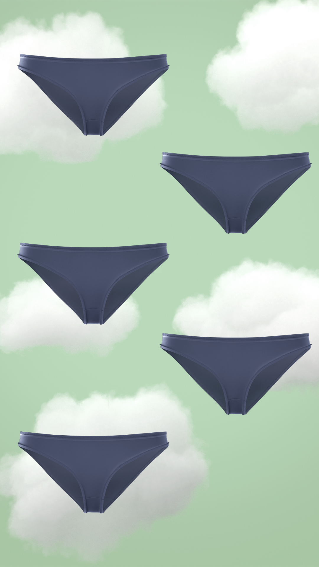 5-Pack Supima® Modal Full Coverage Bikini Nessies- Cozy Navy
