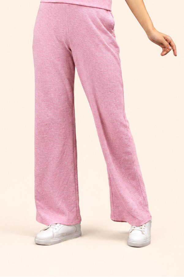 Candy Floss Ottoman High-Rise Wide-Leg Pant
