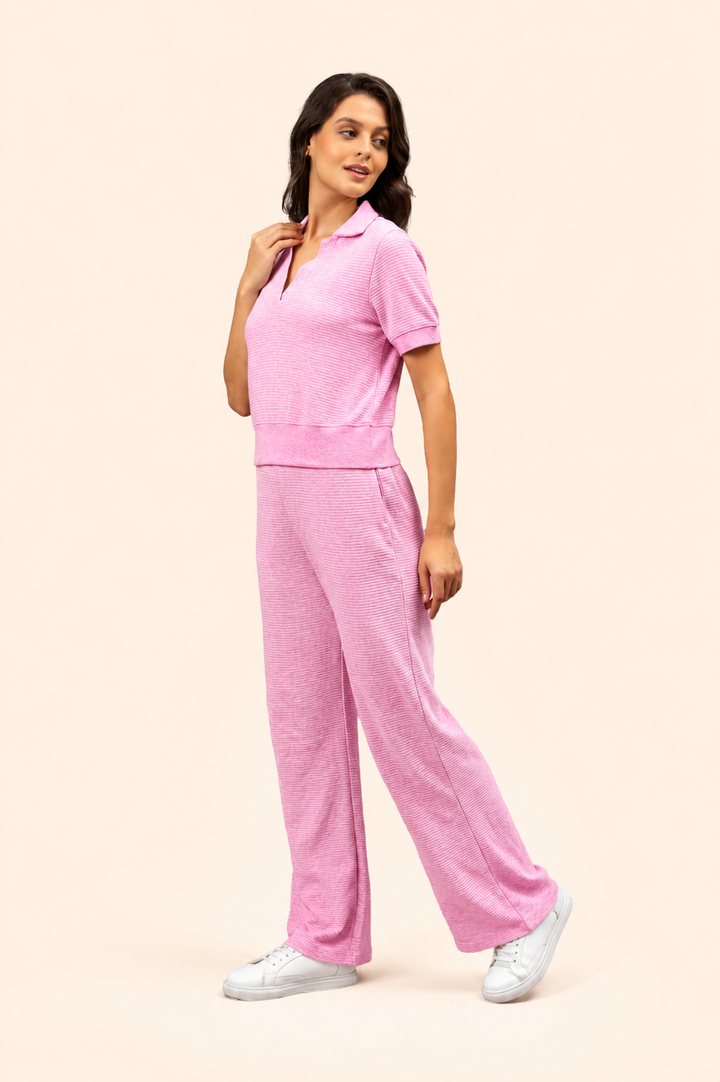Candy Floss Ottoman Cropped Polo