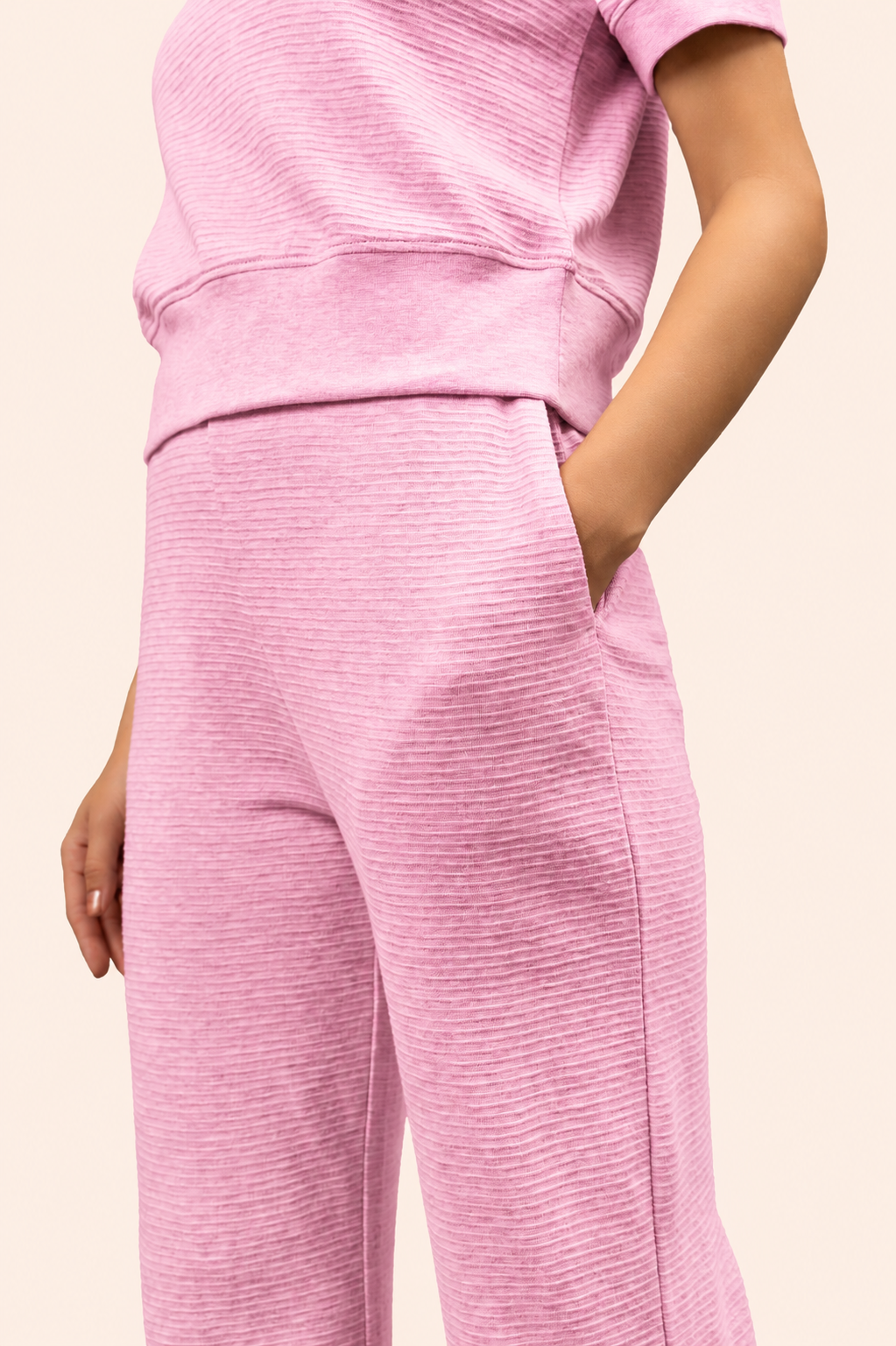 Candy Floss Ottoman High-Rise Wide-Leg Pant