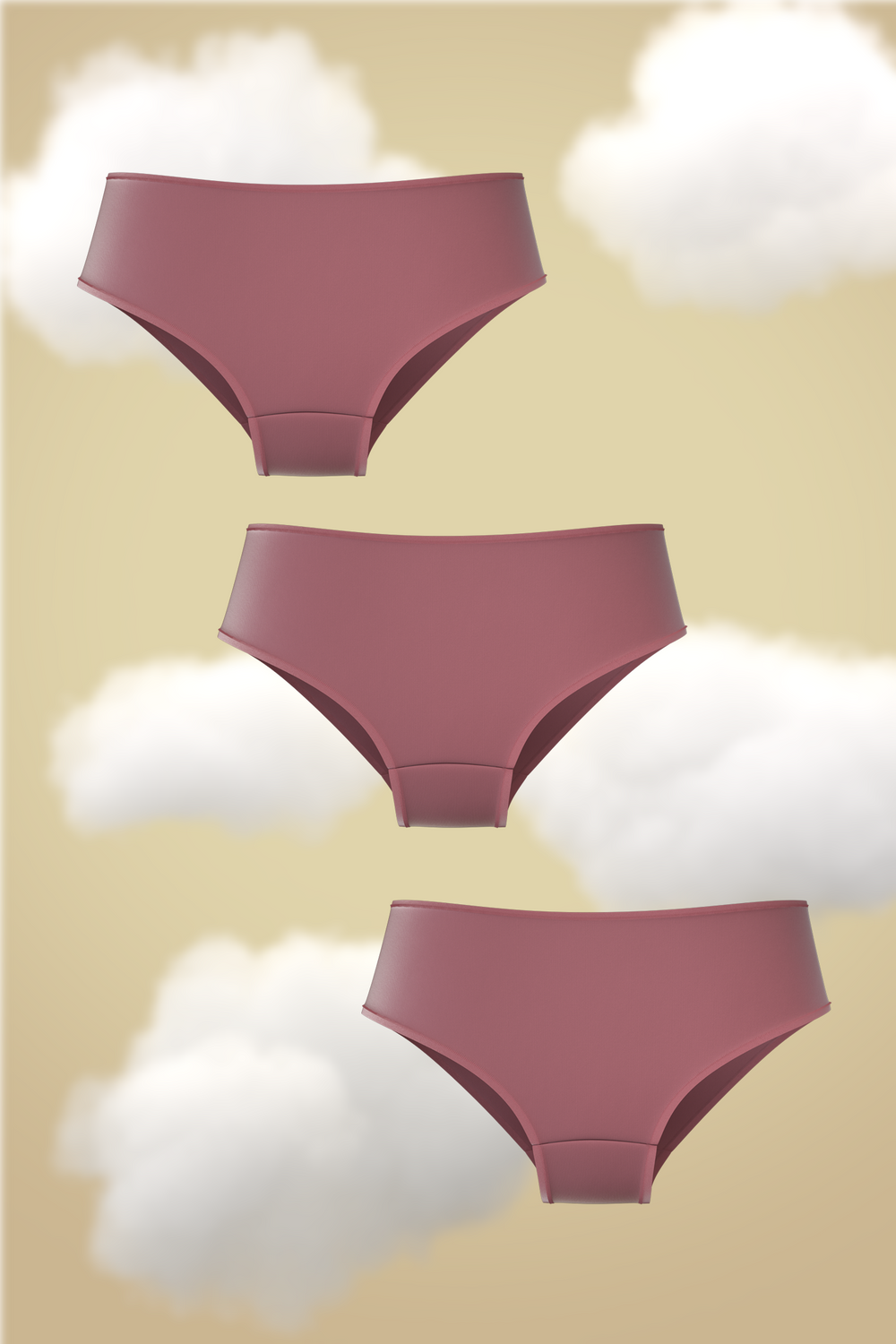 Set of three Hipster- Soft Rose Supima Nessies