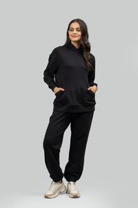 Midnight Black Terry Oversized Co-ord Set