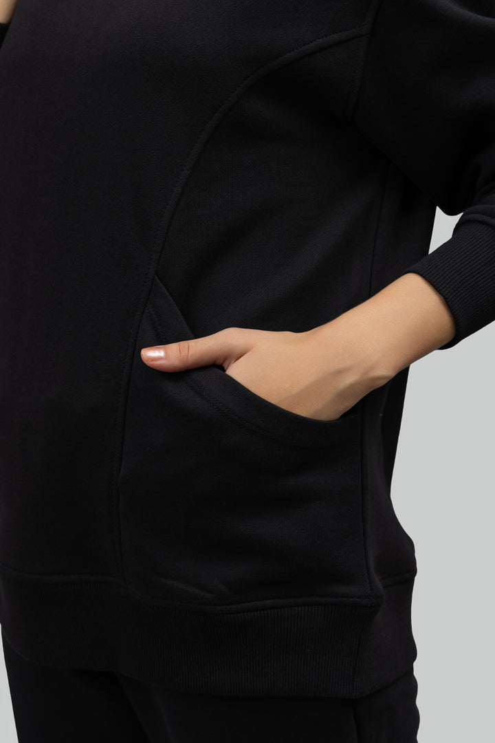 Midnight Black Terry Oversized Co-ord Set
