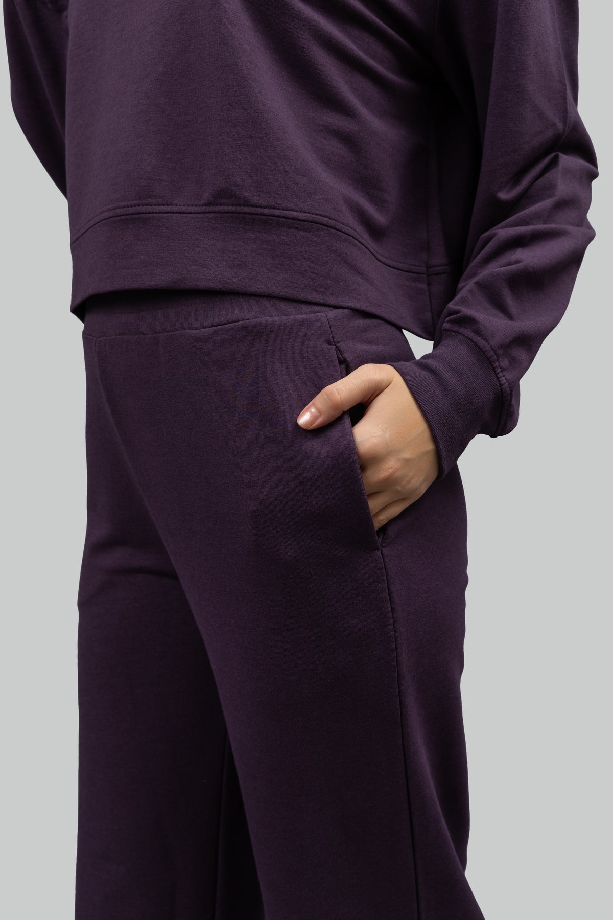 Bordeaux Bamboo Terry Open Back Co-ord Set