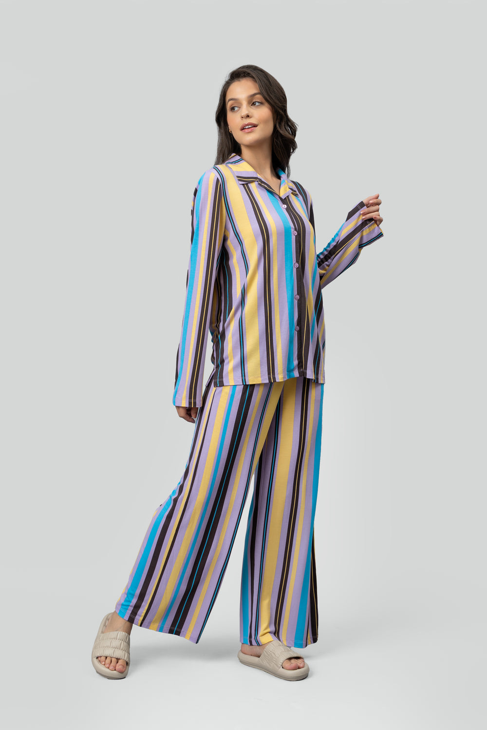 Striped Button Down Pajama Set