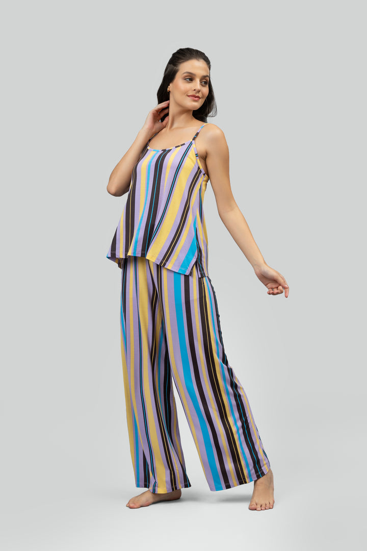 Striped Pajama Set With Tank top