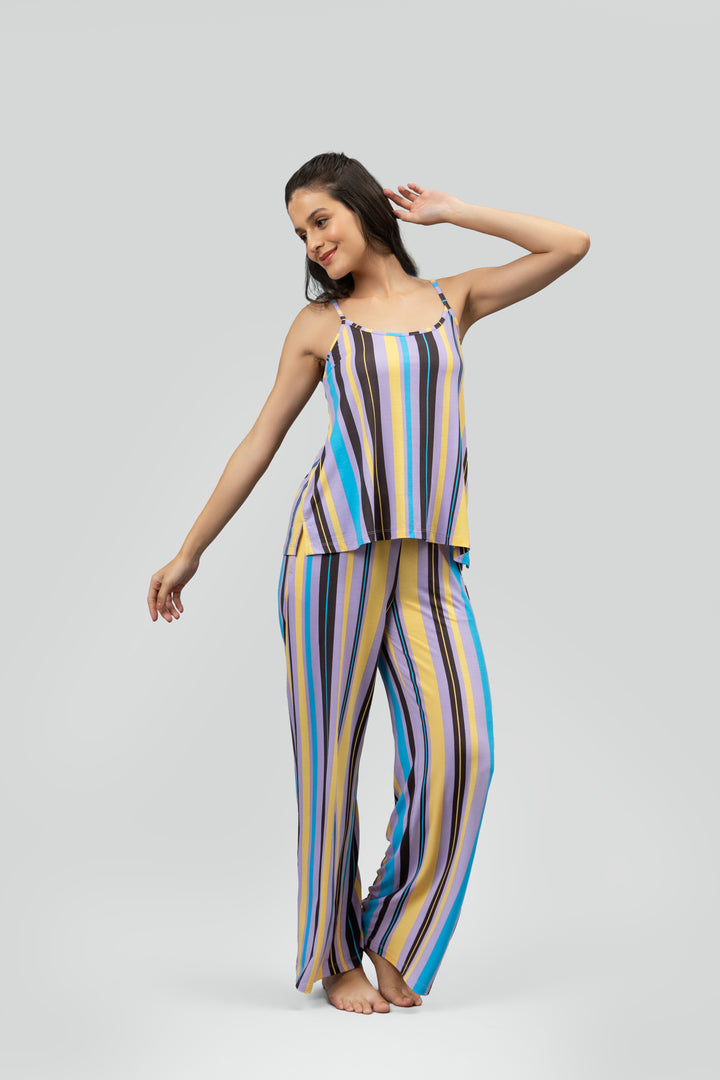 Striped Pajama Set With Tank top