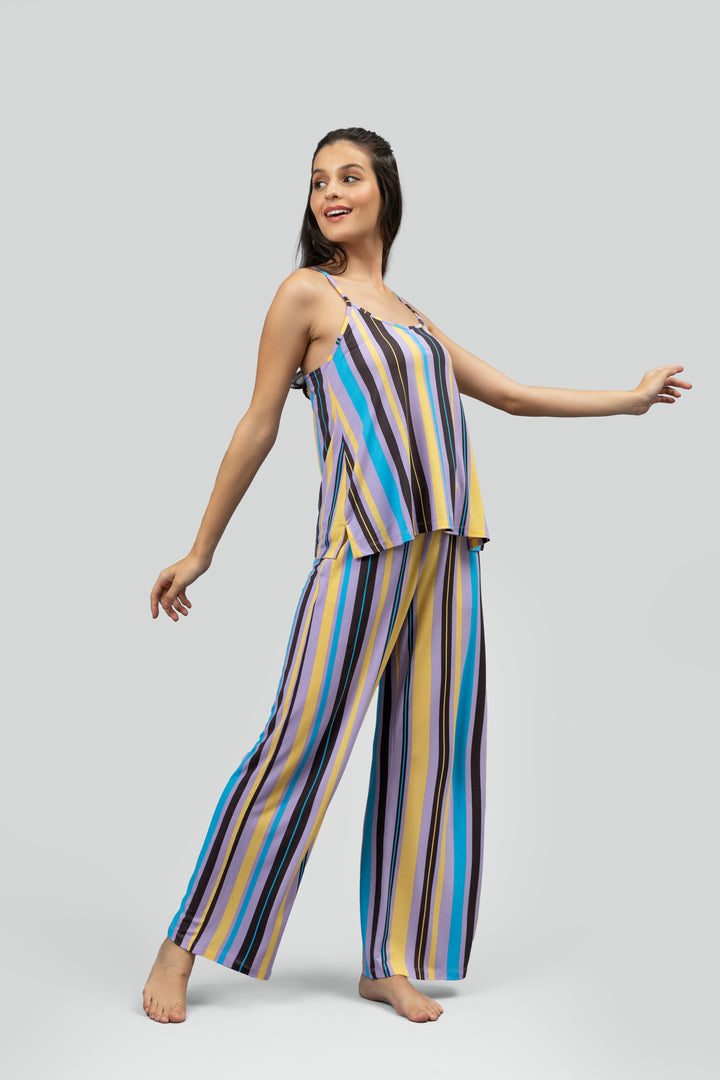 Striped Pajama Set With Tank top