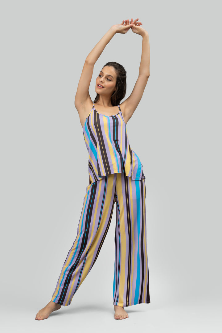 Striped Pajama Set With Tank top