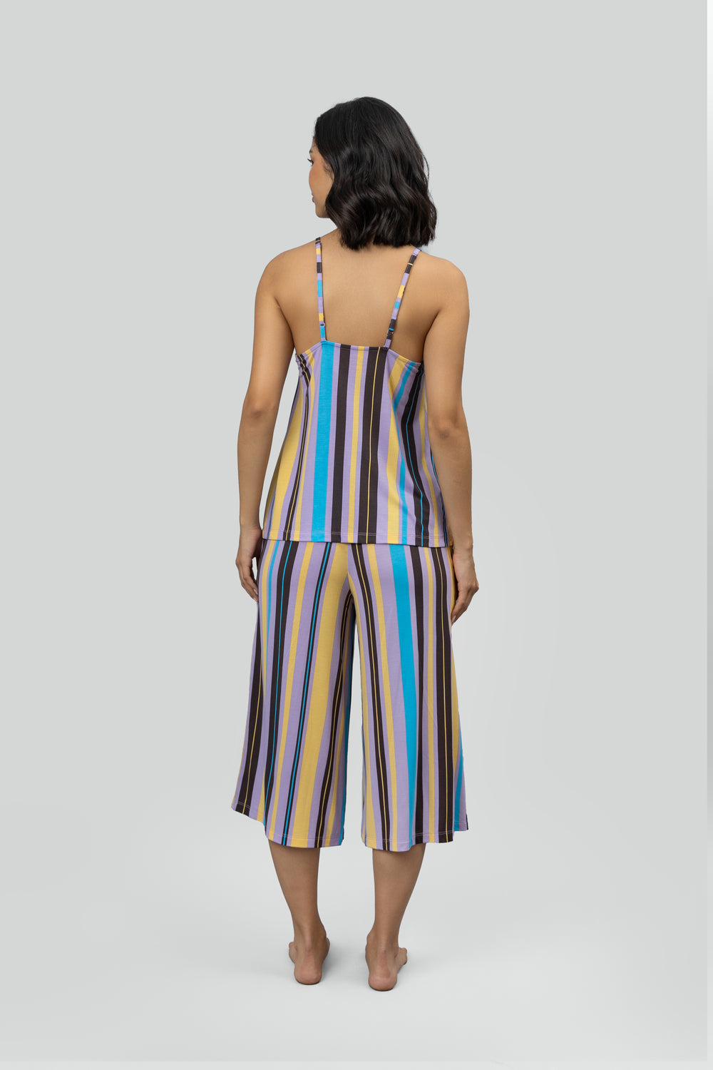 Striped Culotte Set With Tank Top