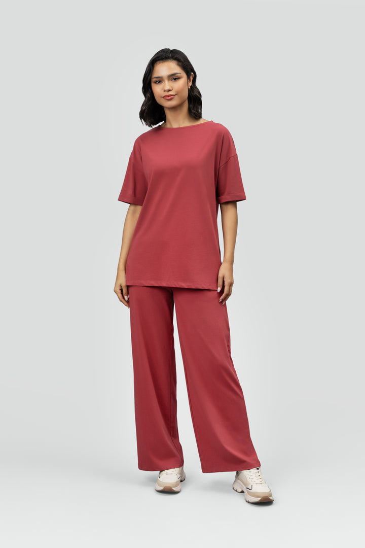 Side-Slit Ruby Long Lounge Set
