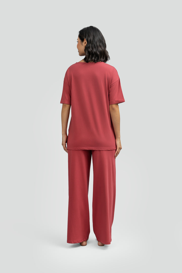 Side-Slit Ruby Long Lounge Set