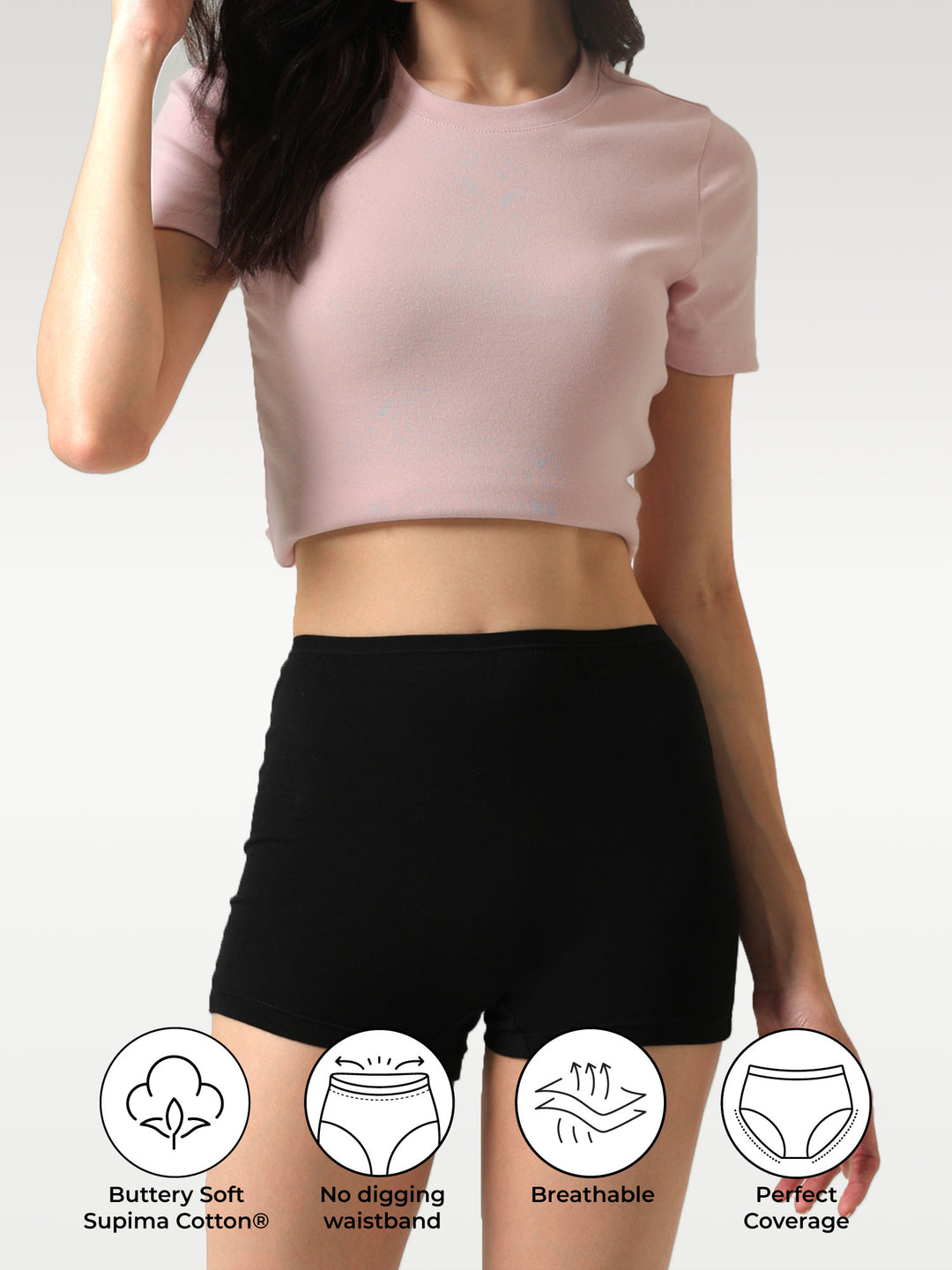 Black Supima Boyshorts