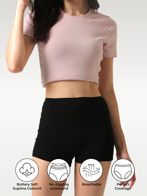 Black Supima Boyshorts
