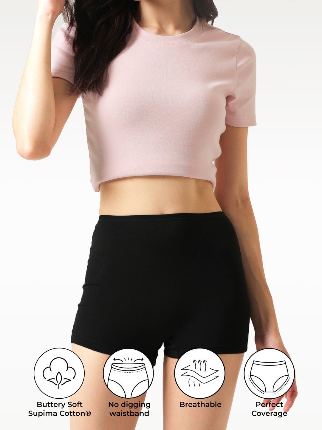 Black Supima Boyshorts