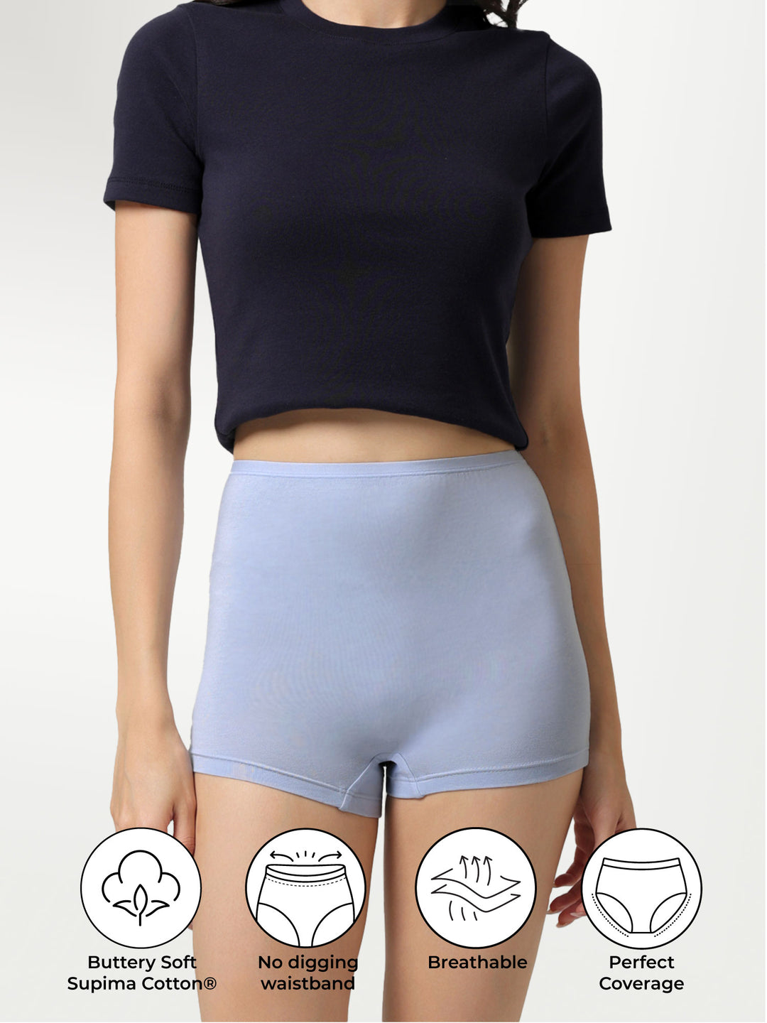 Airy Blue Supima Boyshorts